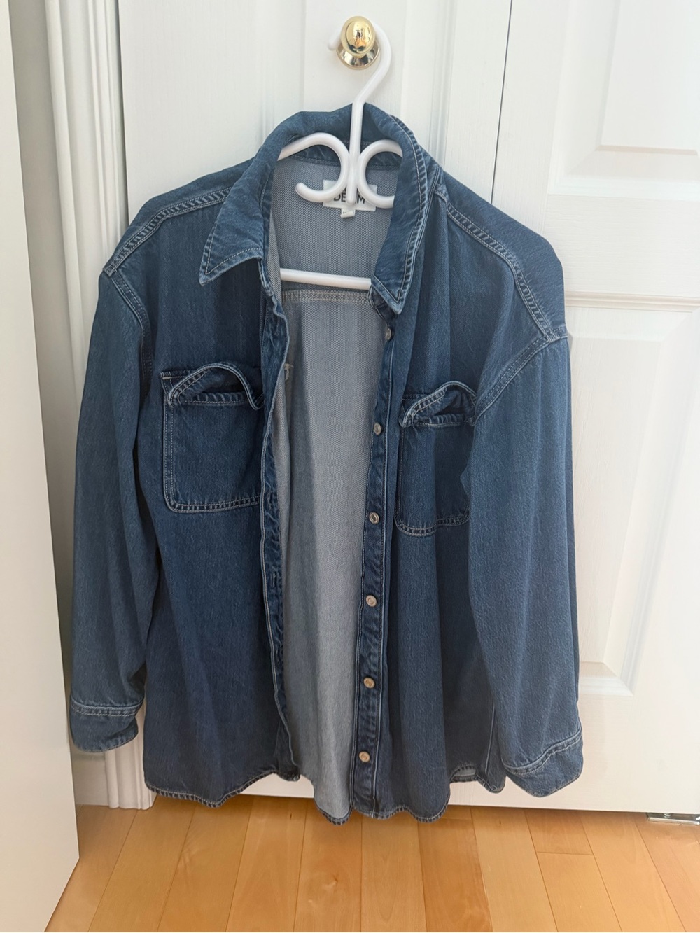 Dynamite Washed Blue Denim Shirt Jacket